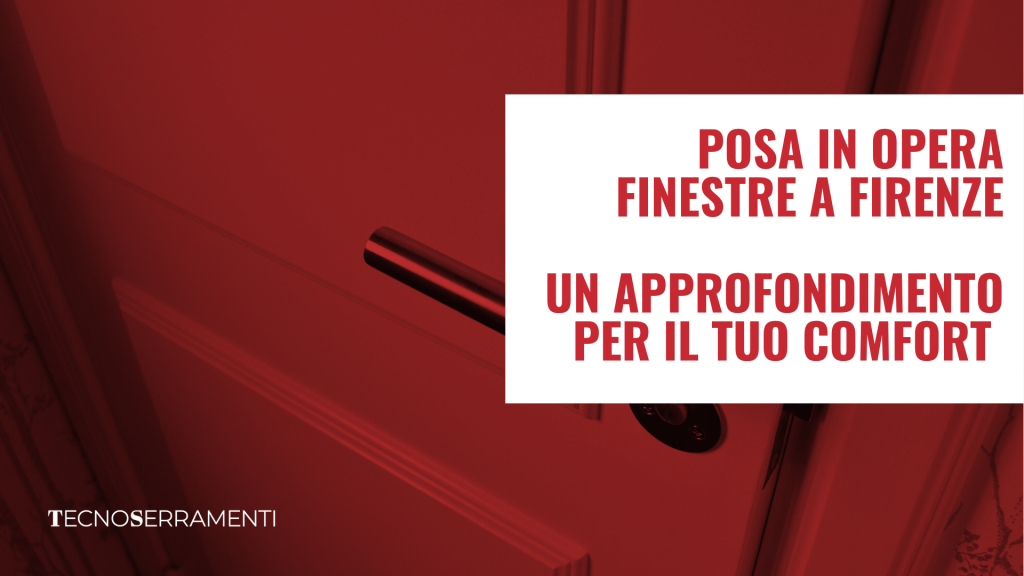 Dettaglio di una maniglia di design su un serramento rosso, immagine per l'articolo sulla posa in opera delle finestre a Firenze di Tecnoserramenti
