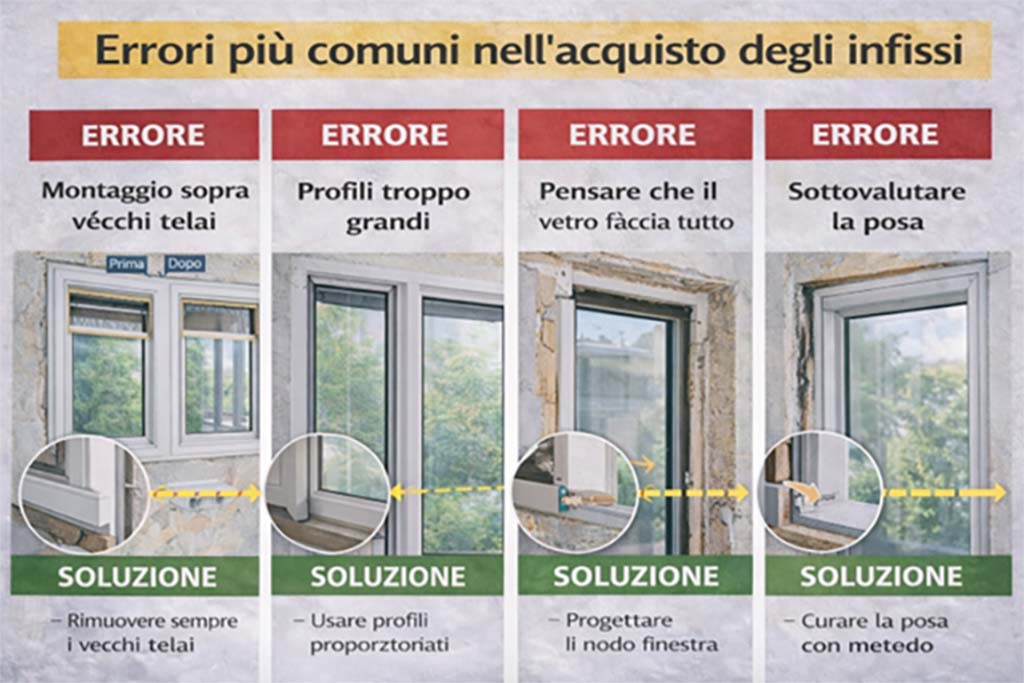 Errori più comuni nell’acquisto degli infissi